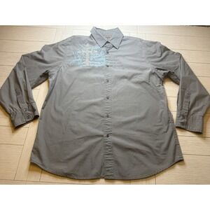 ROAR Men's Dress Shirt Long Sleeve Button Down W/Embroidery On Front & Back. 3XL